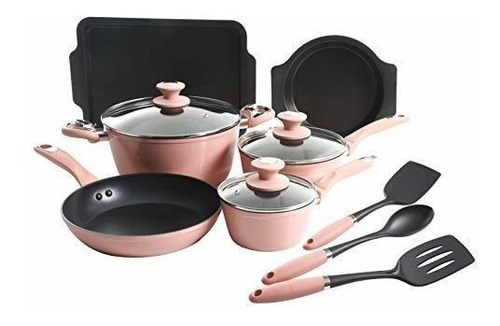 Juego De Utensilios De Cocina Oster, 12 Piezas, Dusty Rose