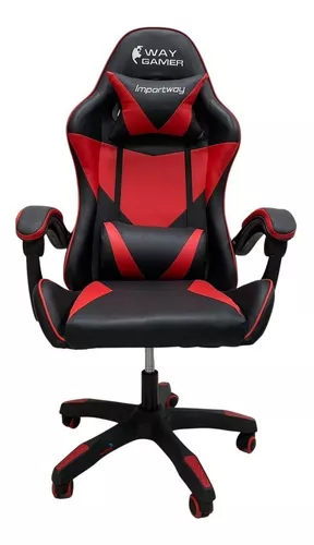 Cadeira Escritório Ergonômica Giratória Gamer Preta Vermelho