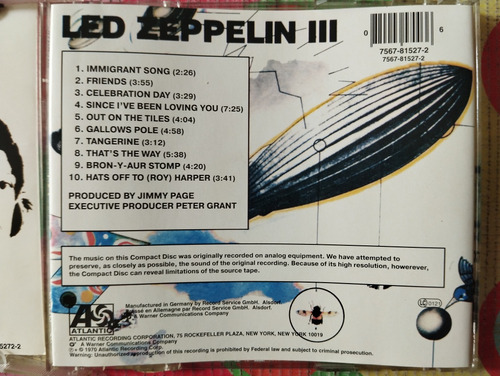 Led Zeppelin Cd Iii Imp V (Usado)