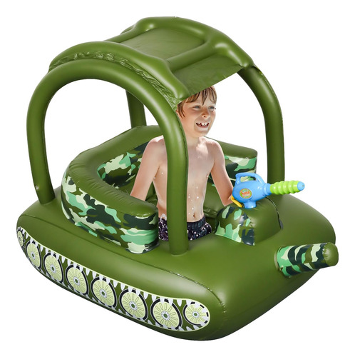 Tank Pool Floats, Inflatable Pool Floats With Water Cannon,