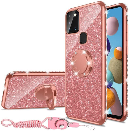 Funda Con Purpurina Rosa Para Samsung Galaxy A21s