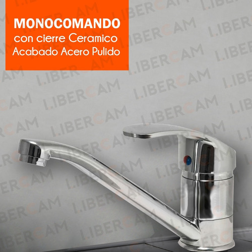 Canilla Griferia Monocomando Cocina Mesada Pico Largo Oferta