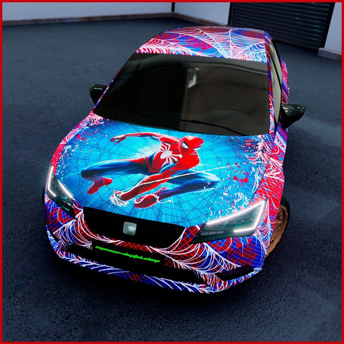 5 Metros Vinil Wrap Forrado Automotriz Spiderman Body Kit
