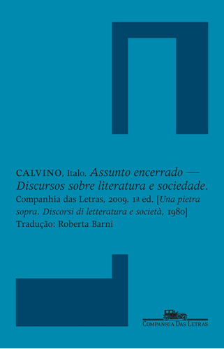 Assunto encerrado, de Calvino, Italo. Editora Schwarcz SA, capa mole em português, 2009