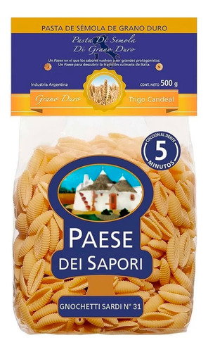 Fideos Gnocchetti Sardi Nº 31 Paese Dei Sapori 500 Gr