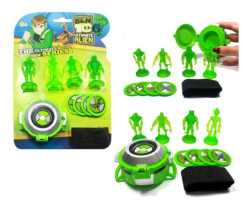 Relógio Lança Disco Com Luz E Son Brinquedo Menino Ben 10 