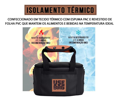 Kit 5 Bolsas Lancheira Térmica Personalizadas Brinde Marmita