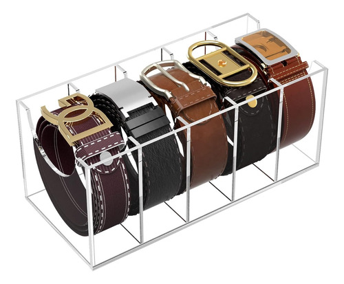 Organizador Cinturones Corbatas 5 Puestos En Acrilico 