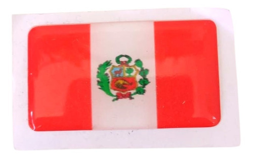 Stiker Bandera Peru 3d Resina Dome