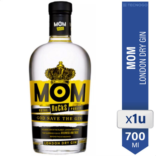 Gin Mom Rocks London Dry Gin Importado Premium - 01almacen