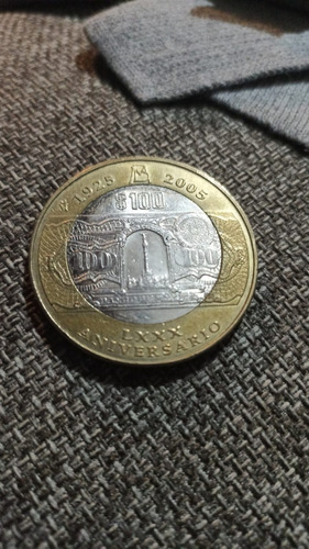 Moneda Antigua 100 Pesos Lxxx Aniversario 1925-2005