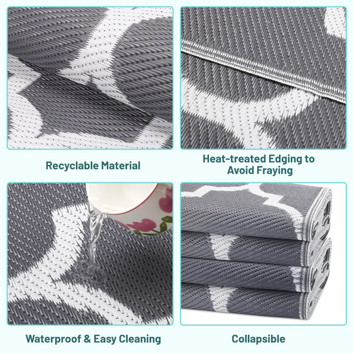 Alfombra De Plástico Reversible Para Exteriores, Impermeabl
