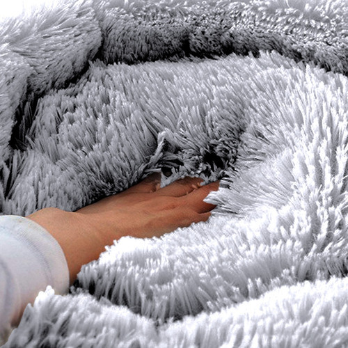 Cama Tipo Dona Antiestres Para Perros Raza Xgrande / Gigante Color Blanco/café