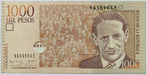 Billete 1000 Pesos 17/feb/2004 Colombia Au