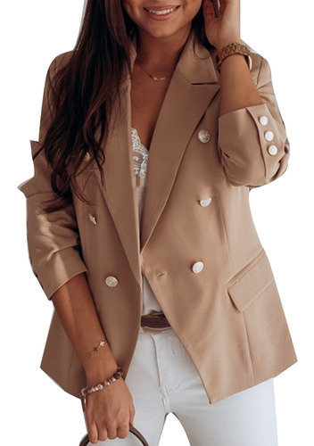 Chaqueta Entallada Casual Con Blazer Cruzado