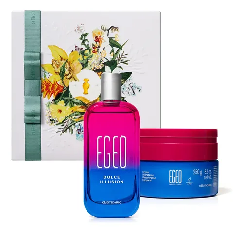 Combo Presente Dia Das Mães Egeo Dolce Illusion Desodorante Colônia 90ml + Creme Corporal 250g