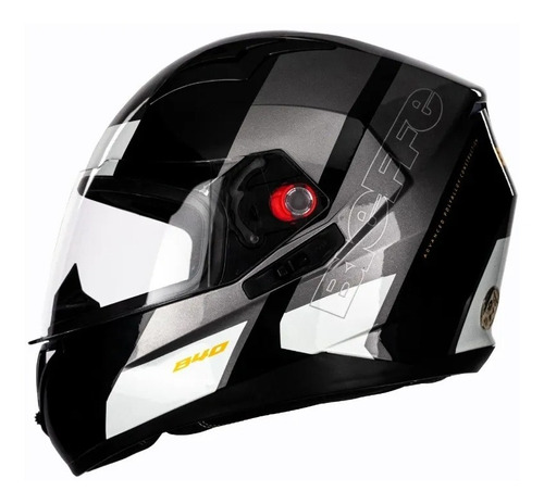 Capacete Cross Bieffe B40 Road Racer Vermelh Com Óculos Fume