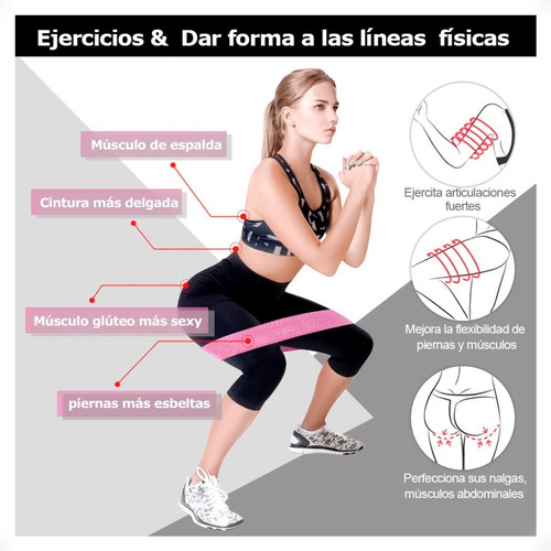 Set 3 Banda Resistencia Circular Tela Elástica Yoga Otec