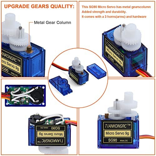 4 Piezas Sg90 9g Micro Servos Para Rc Robot Helicóptero Avió