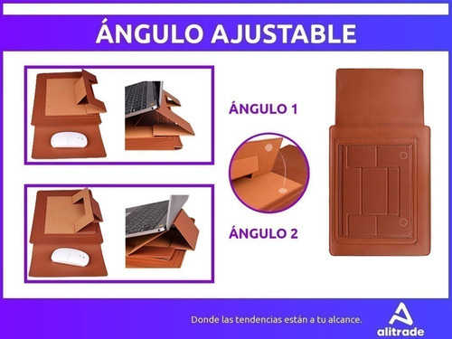 Imagen 4 de 10 de Funda Para Notebook 3en1 Soporte Mouse Pad 13.3 Impermeable