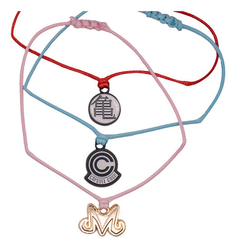 Pulseras De Amistad Capsula Corp Dragon Ball Z Set 3 Pzs