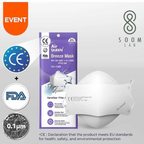 Cubrebocas Lavable Coreano Airqueen Breeze Fda, Ce (5+5)