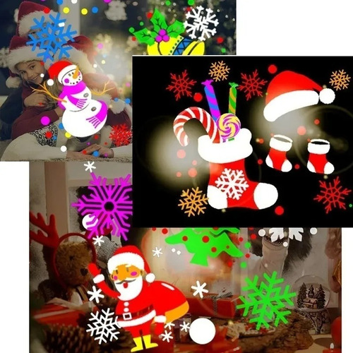 Lámpara De Navidad Led Proyector Láser Luz 16 Patrones