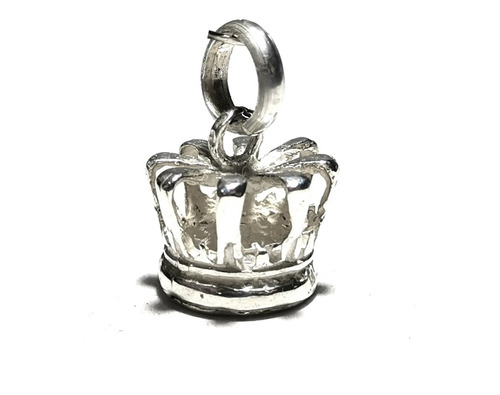 Dije Charm Plata 925 Corona Relieve 3d