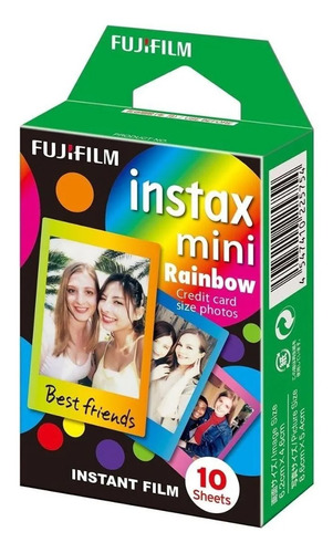 Filme Papel Instax 10un Borda Rainbow P/ Mini 9 11 Mini Link
