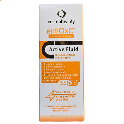 Antiox C Active Fluid Cosmobeauty Vitamina C Antioxidante Todo Tipo De Pele Dia/noite