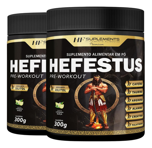 2x Hefestus Pré-treino 300g Limonada Suiça Hf Suplements