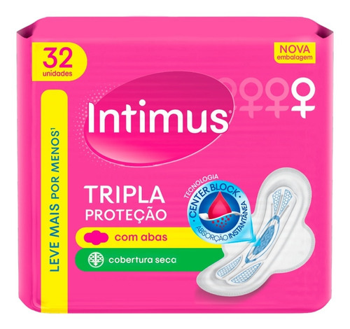Absorvente Tripla Proteção Cobertura Seca 32 Und Intimus