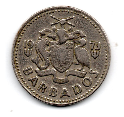 Barbados Moneda 25 Cents Año 1973 Km#13