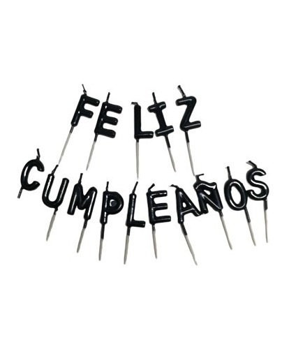 Velas Decoración Torta 15 Uds Frase Letras Feliz Cumpleaños