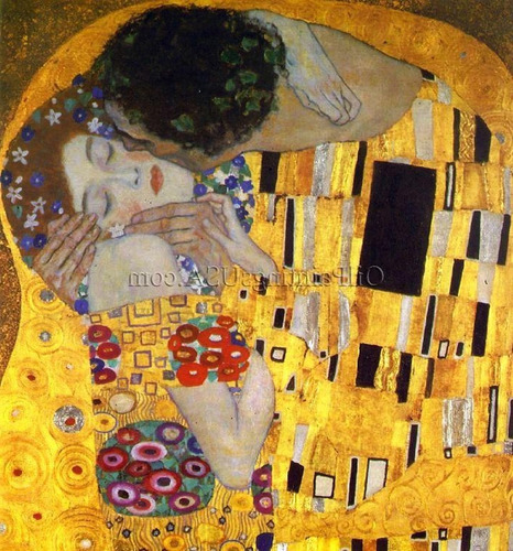 Quadro Pintura Tela Gustav Klimt Famosas Beijo Cópia 5484