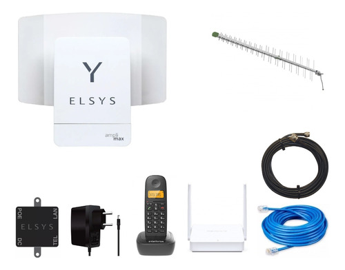 Kit Amplimax Elsys 4g Internet Rural+tel+ Rot+ Ant+ Cab 50m