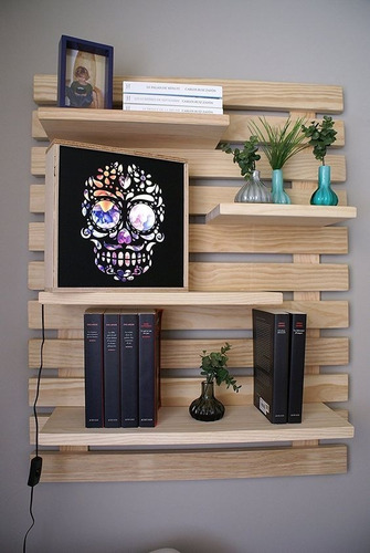 Repisa Estanteria De Pared, Librería Decorativa  4 Estantes