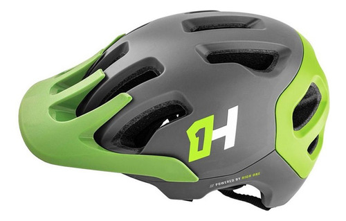 Capacete Ciclismo High One Enduro Headpro Mtb Verde/cinza M Cor Verde Cinza