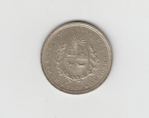 Moneda Uruguay 20 Centesimos Plata Año 1920 Excelente +++