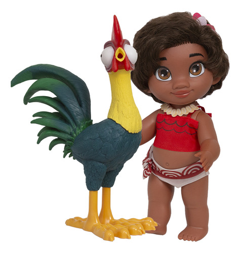 Kit Boneca Infantil Moana Princesa E Galo Hei Hei Disney