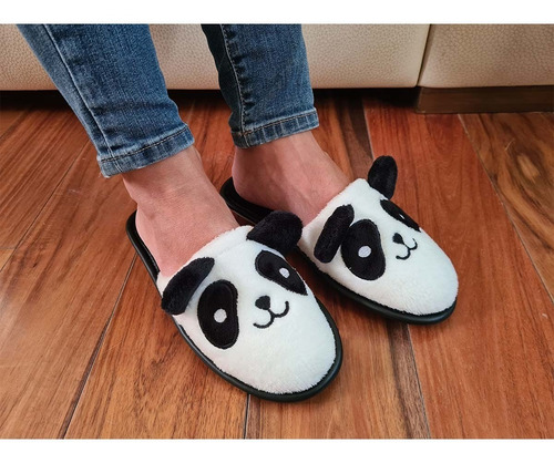 Pantuflas Panda Mujer Calzatura Textil E-10083 100% Lavable