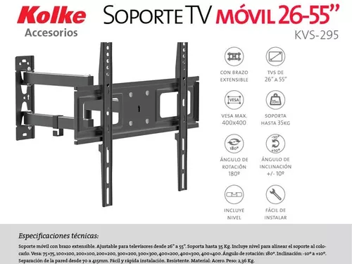 Soporte de TV Brazo Televisores de 14 a 55 Pulgadas Acero GENERICO