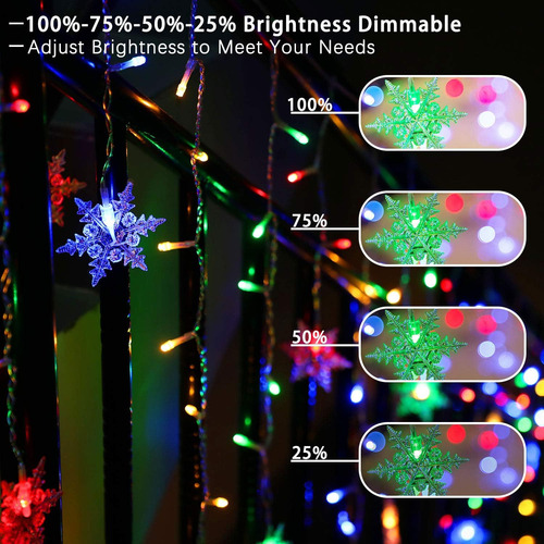 Luces De Carámbrago De Copos De Nieve De Navidad - Led De 40