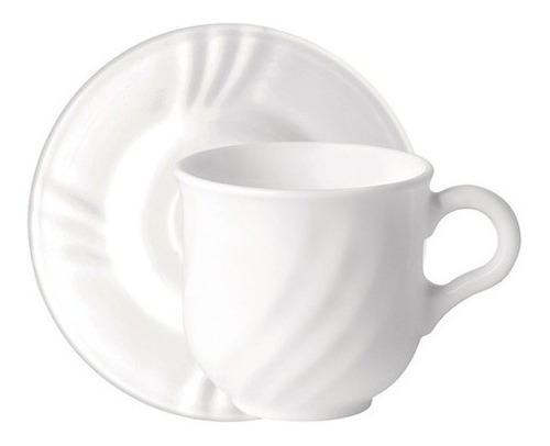 Set X6 Tazas Café Con Platos Vidrio Templado Ebro Bormioli