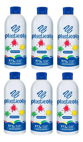 Adhesivo Vinilico Plasticola X 1kg Cola Escolar X 6 Unidades
