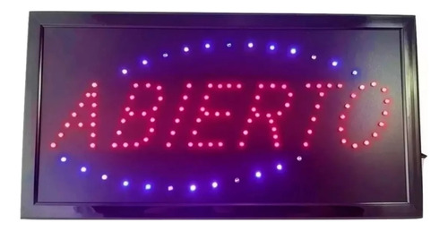 Letrero Luminoso De Abierto Led 25cm X 48cm Para Comercios