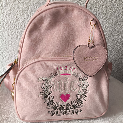 Mochila Terciopelo Rosa Juicy Couture Original