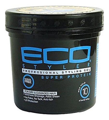 Eco Style Gel De Estilo Super Prote&iacute;na, Negro