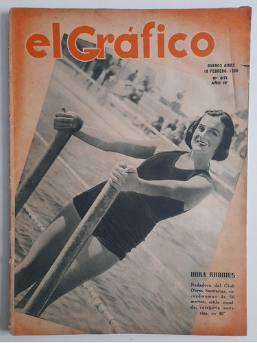 Revista El Grafico 971 - Dora Rhodius River Boca 1938 Fs