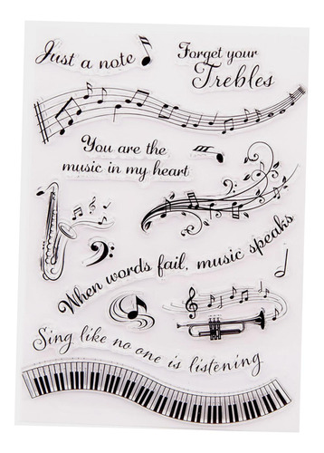 Sellos De Letras Con Temas Musicales, Sellos Transparentes